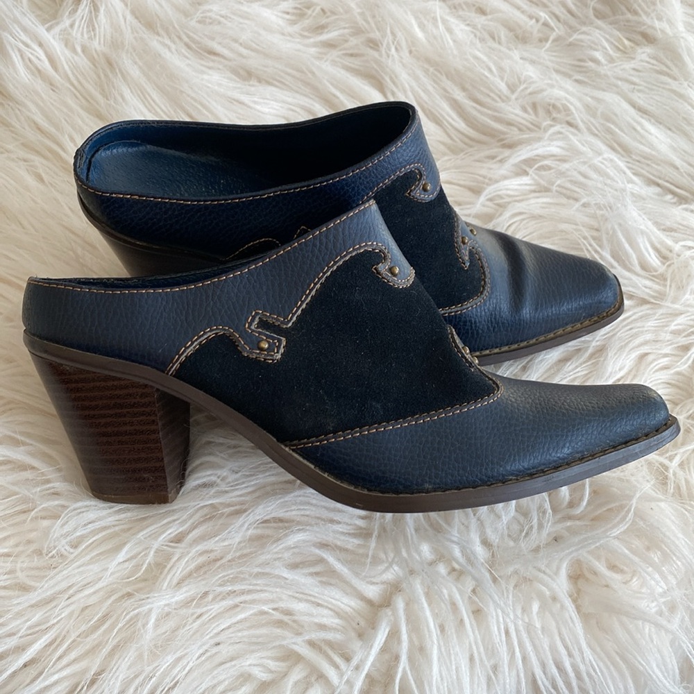 VINTAGE Western genuine leather mules